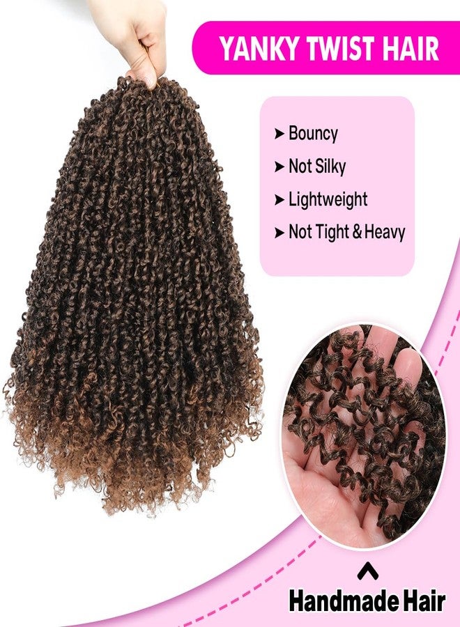 Youngther Yanky twist crochet hair Pre-Twisted Fluffy Twist with curly crochet hair for black women crochet hair pre looped Synthetic hair extension（12inch M1B/30 6PCS） - Image 5